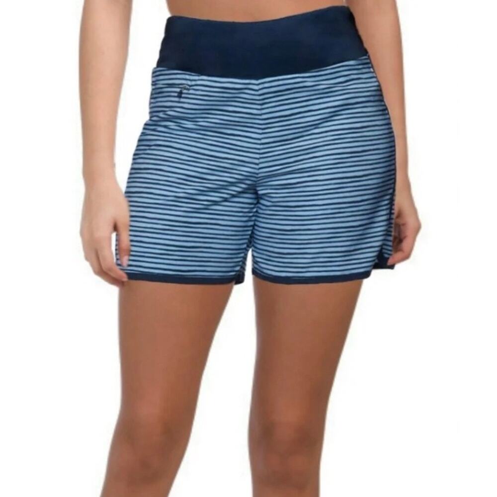 Hang Ten Striped Blue Women's Short Size S Lightweight UV Protection UPF 50+ NWT